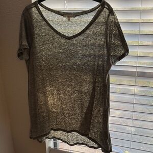 Cyrus Charcoal Short Sleeve V-Neck Top